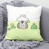 Green Ins Style Fresh Pattern Decorative Pillowcase Living Room Bedroom Square Cushion Pillowcase