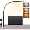 LED Desk Lamp with Clamp, Eye-Caring Clip On Lights for Home Office, 3 Modes 10 Brightness, Long Flexible Gooseneck, Metal, Swing Arm Architect Task