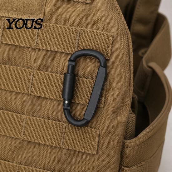 Aluminium Karabiner 4 Stück Heavy Duty Clip, Legierung Outdoor Schlüsselanhänger Karabiner, D-förmige Metallhaken Schnalle für Wasserflasche, Schlüssel, Rucksack