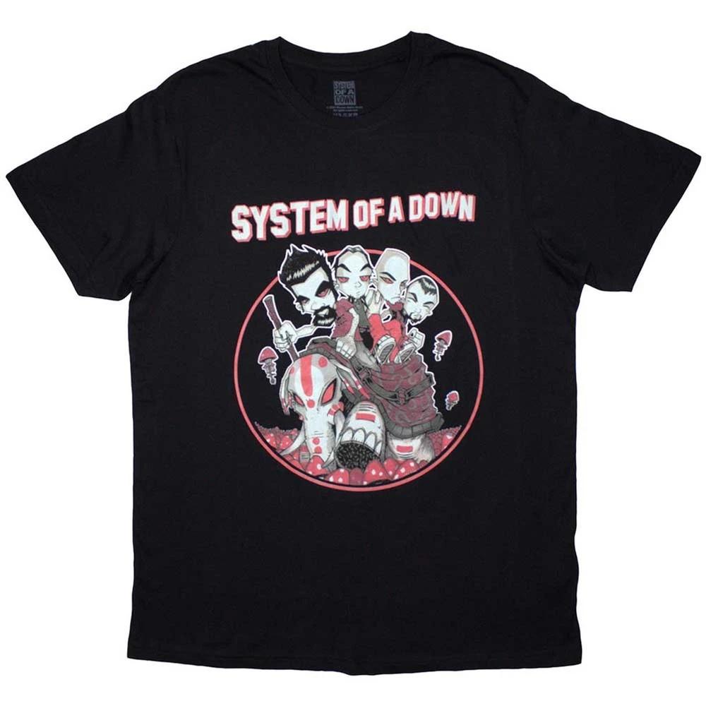 System Of A Down TShirt Mushroom People Official Band Black New S