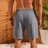 Herrtryck Bomull Linne Casual Shorts Herr Mode Badshorts