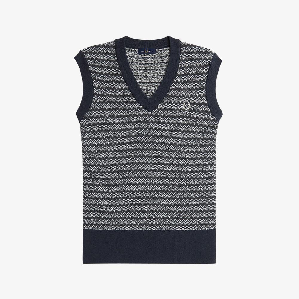Fred Perry [Sharp] Boucle Jacquard Vest (608) Afpm2438551-608