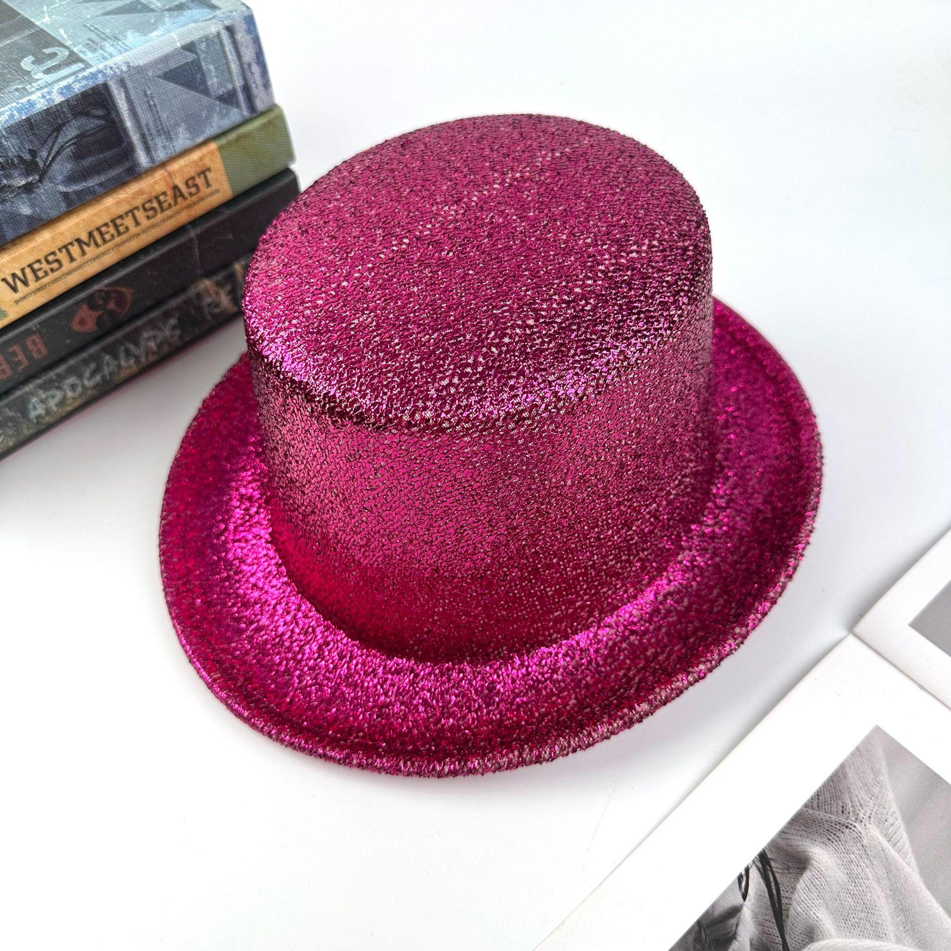 Halloween Hat Top Hat American Lincoln Hat Magician Hat Glitter Powder High Hat Gold Powder High Hat 56-58cm