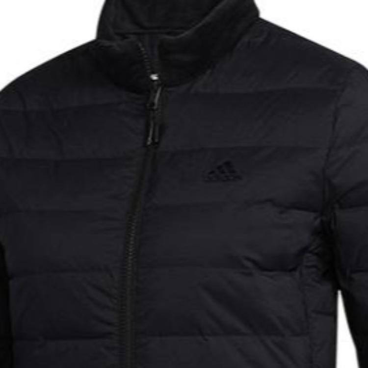 Adidas Solid Color Stand Collar Casual Sports Long Sleeve Down Jacket Women Jacket Black FS6483