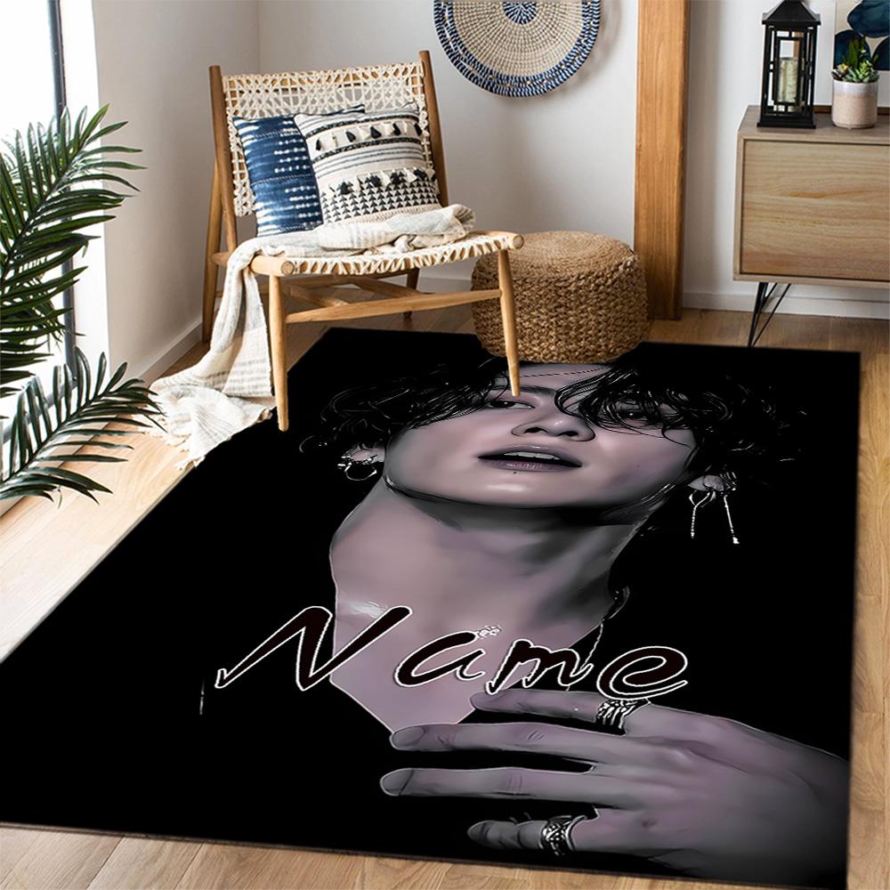 Bold Unique Style Customizable Name Carpet Design for Entryway Kitchen Foyer Decorate room Anti-slip Rug Anime Office Decor Best for Christmas