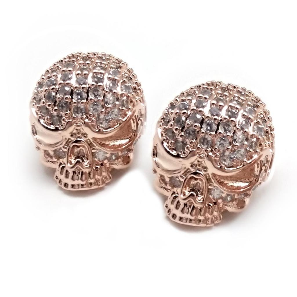 1pc Retro Black Zirconia Charm Skull Beads For DIY Men Jewelry Accessories