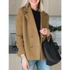 Women S Plus Size Double Breasted Long Sleeve Blazer Coat Solid Color