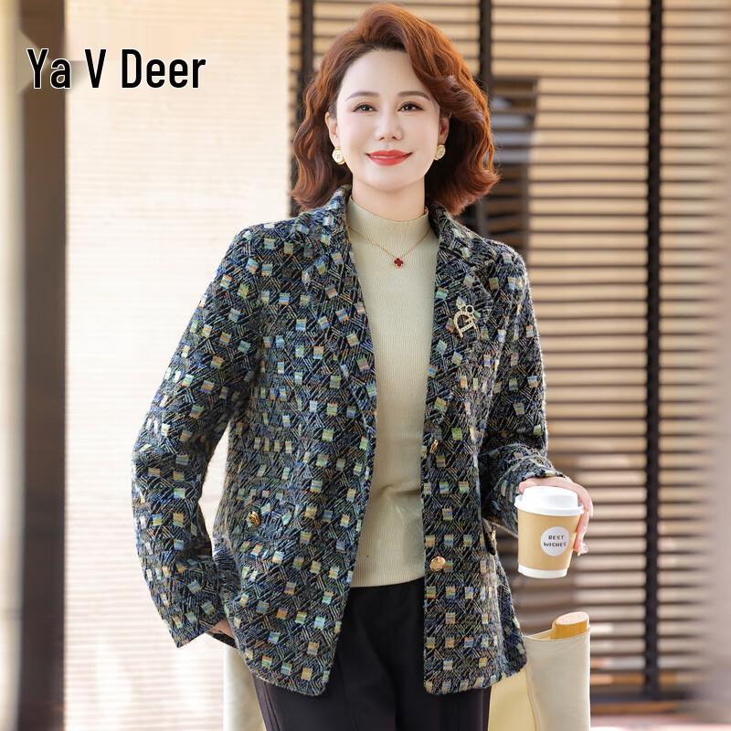 

Yalu Women s Stylish Plaid Blazer Jacket 3XL (110-125 lbs)