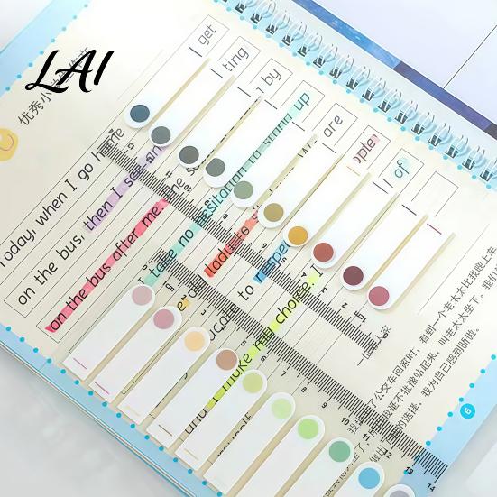 Professional File Sorting Tabs Index Sticker with Built-in Scale Ruler Morandi Color Transparent Book Annotation PET Page Markers Compact