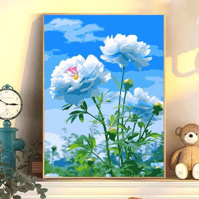 DIY Green Plant & Flower Digital Oil Painting Kit