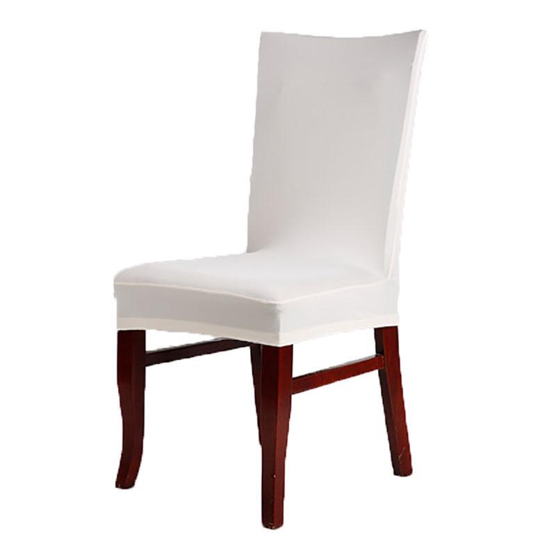 

Эластичный чехол на стул из спандекса для столовой, съемный чехол для сиденья, мебельный декор белый