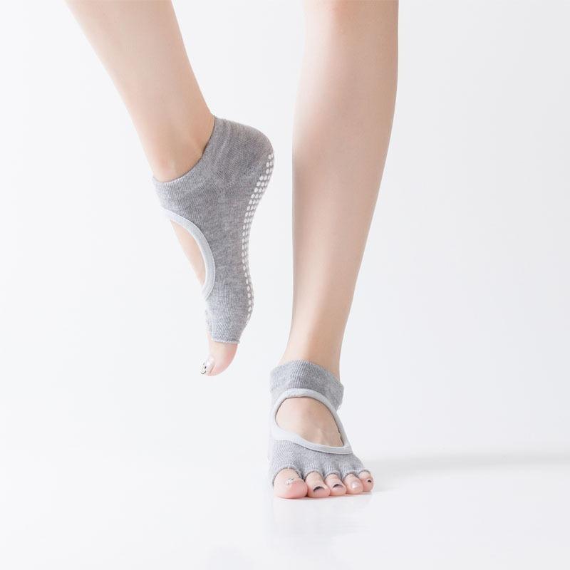 Women Yoga Backless Five Toe Socks Breathable Silicone Sport Socks Gym Fitness Ballet Slippers Dance