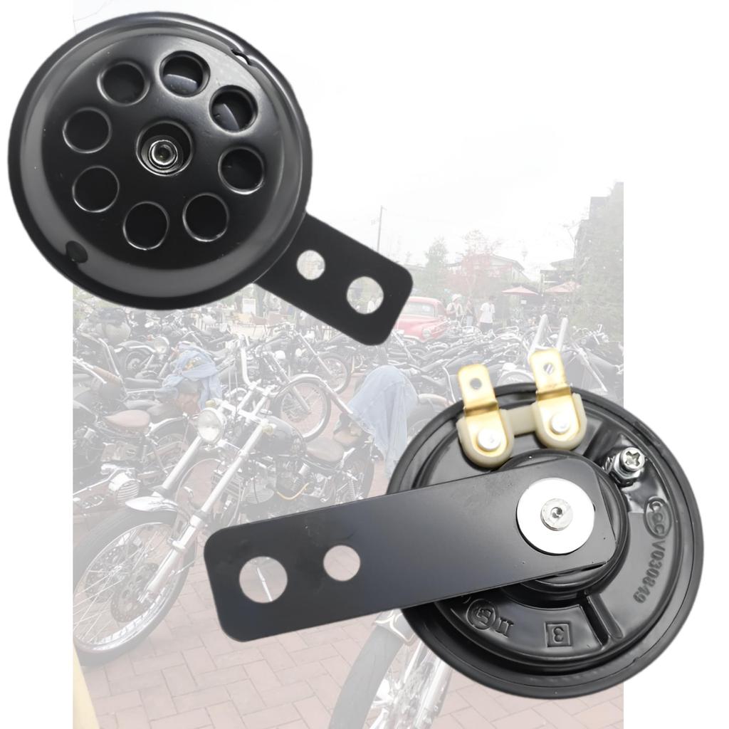 Motorcycle Horn Horn Black User Vehicle Inspection Security Parts 105-110db Old Car