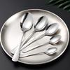 Thickened 304 Stainless Steel Cutlery Set: Steak Knife, Fork, Dessert Spoon, Pointed Spoon, Round Spoon
