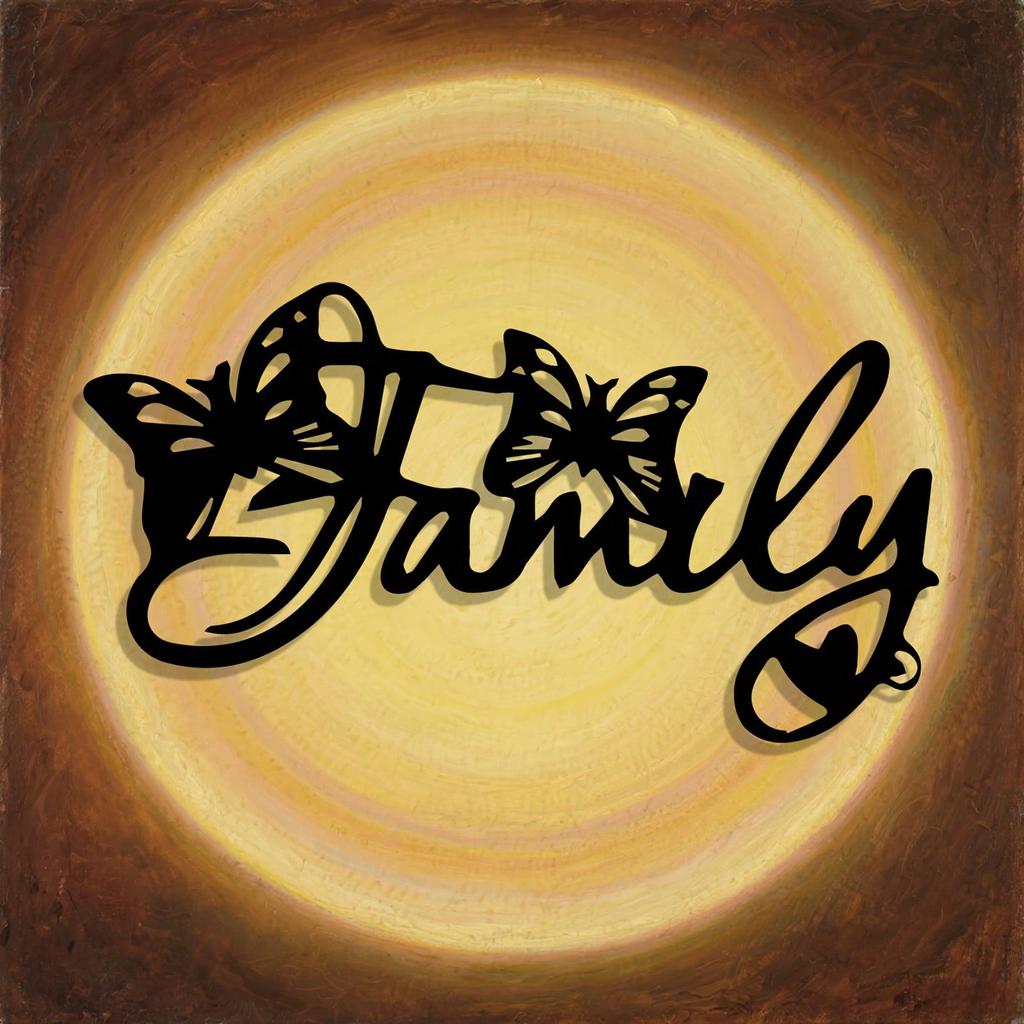 Elegant Family Metal Wall Art with Butterfly Sculpture Minimalist Home Decor Gift for Living Room Porch