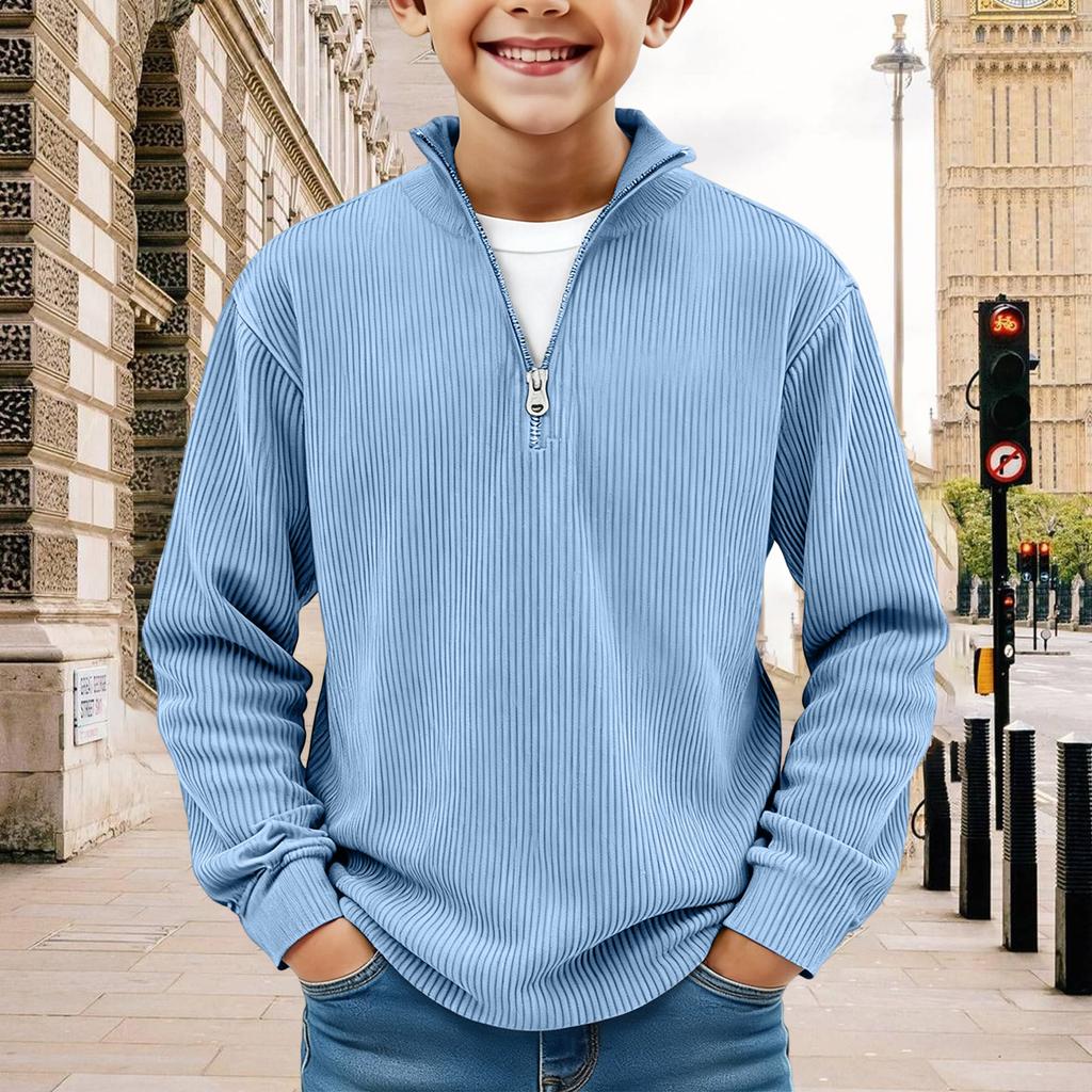 Kids Sweatshirt Boys Long Sleeve Shirts Soild Casual Pullover Shirt Outdoor Fall Clothes For Teen Boy