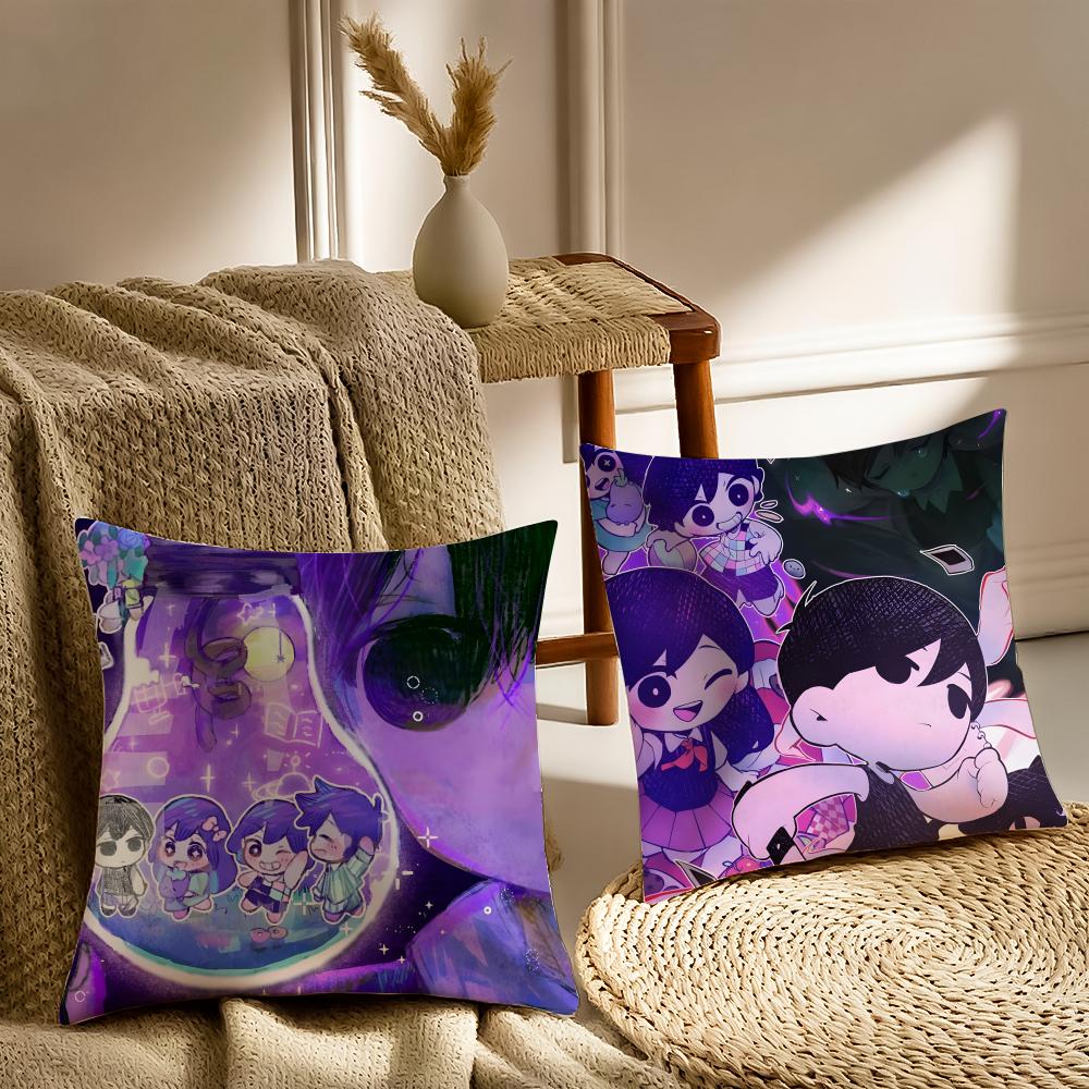 O-Omori Pillow Game Character Cushion Cushion Cover Pillowcase Anti-Dustmite Living Room Sofa Decor Cushion Room