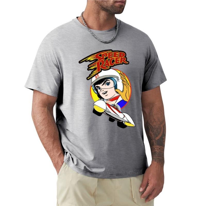 Speed Racer Go Go Go T-Shirt Korean Fashion Oversized T Shirts Short Sleeve Plain White T Shirts Men