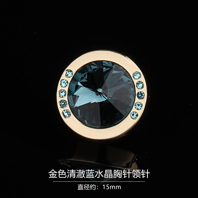 Gift Box Men'S Fashion Temperament Crystal Brooch Collar Pin Suit Brooch Collar Pin Trend Corsage