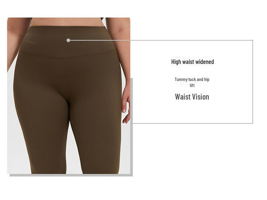 Kadın Büyük Beden Avrupa/Amerikan Yoga Pantolonu - Şeftali Kalça, Fitness ve Koşu Tayt Leggings