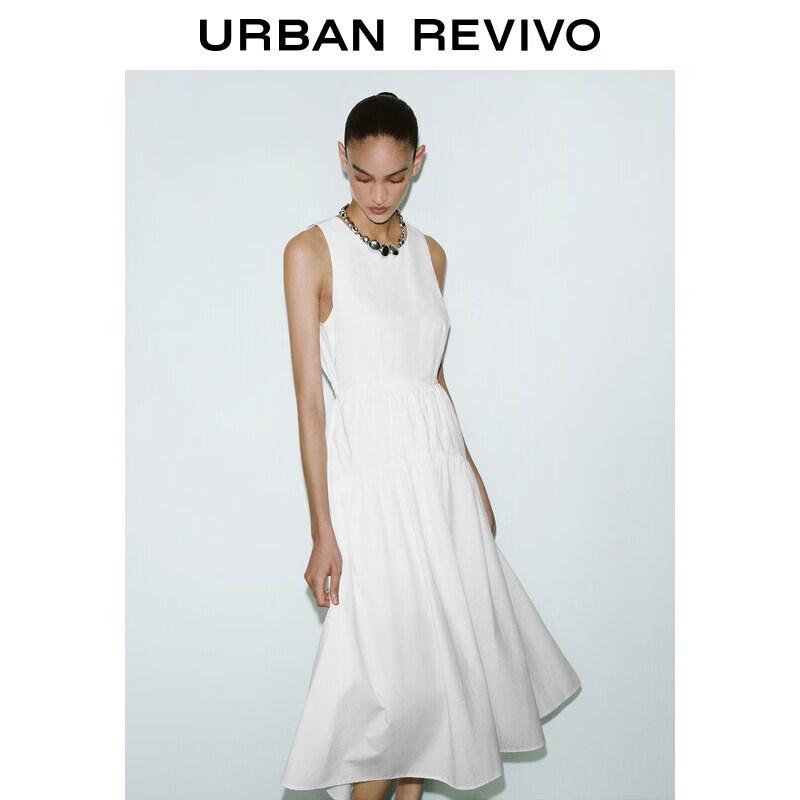 UR2026 Women s French Backless Cutout Tie Sleeveless Dress L