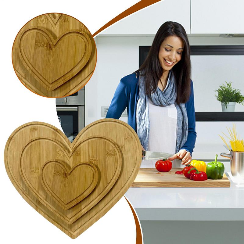 Herzförmige Schneidebrett Käse Servierplatte Holz Brotbrett für Küche Lebensmittelzubereitung Fleisch Butter Servierplatte Tablett