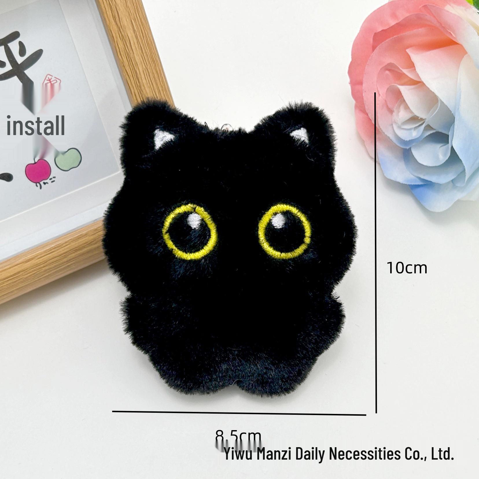 

Популярный плюшевый брелок в виде угольного шарика черного кота: Пищащий плюшевый брелок для девочек