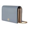 Gucci Double G Metal Logo Leather Shoulder Bag Women Shoulder Bag Light-Blue Beige 497985-AAE5F-1642