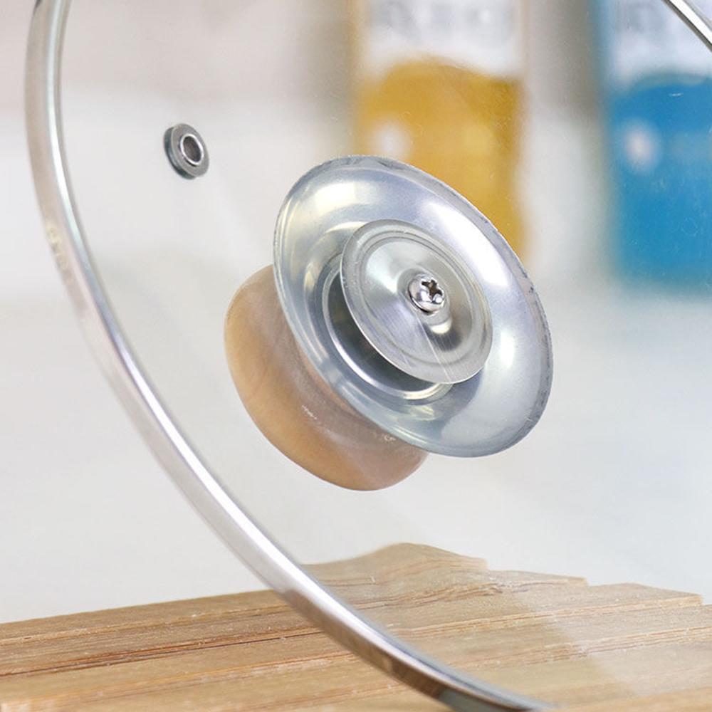 1PC Stainless Steel Pot Cap Handle Solid Wood Single Hole Pot Button Top Bead Cooker Fittings Home Kitchen