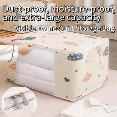Quilt Clothes Storage Bag Moisture Proof Organizer Big Capacity Blanket Sorting Bags Dustproof Closet Under-Bed Storage Box