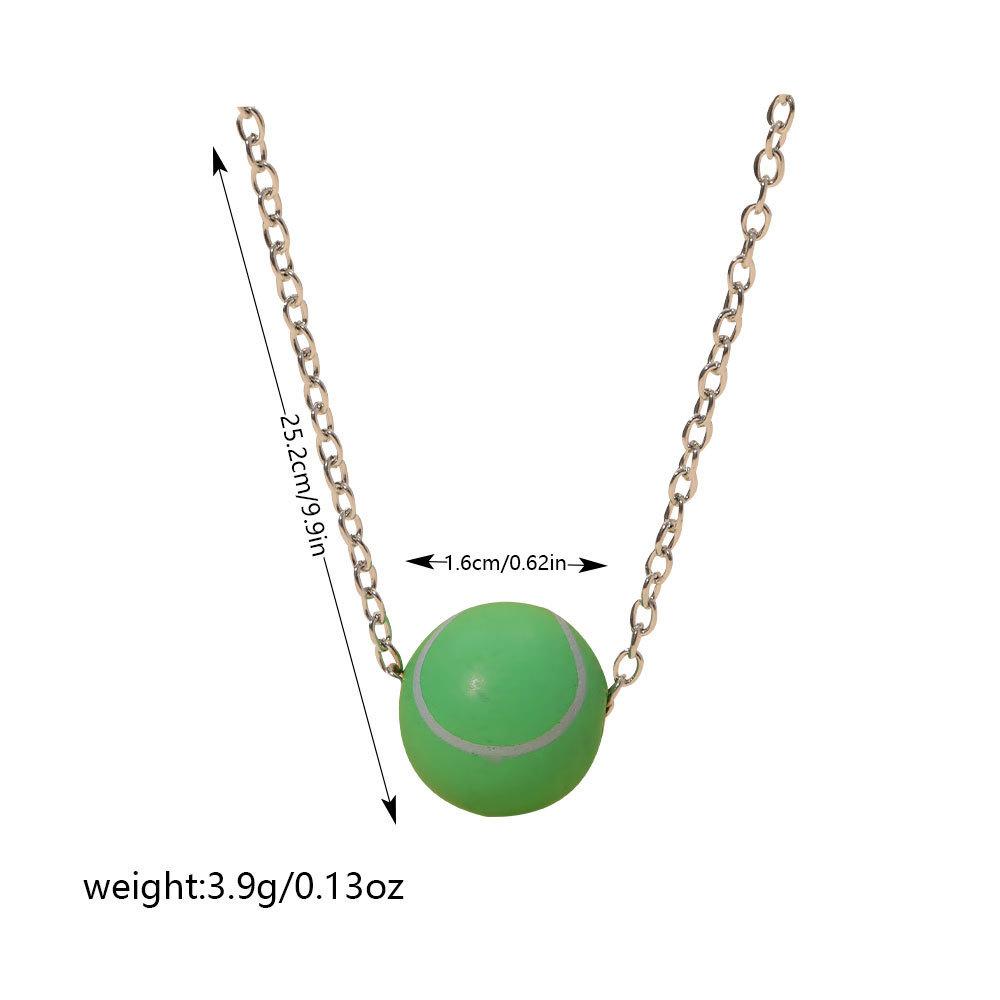 Unisex Sports Football And Basketball Pendant Alloy Necklace, Necklace Accessory