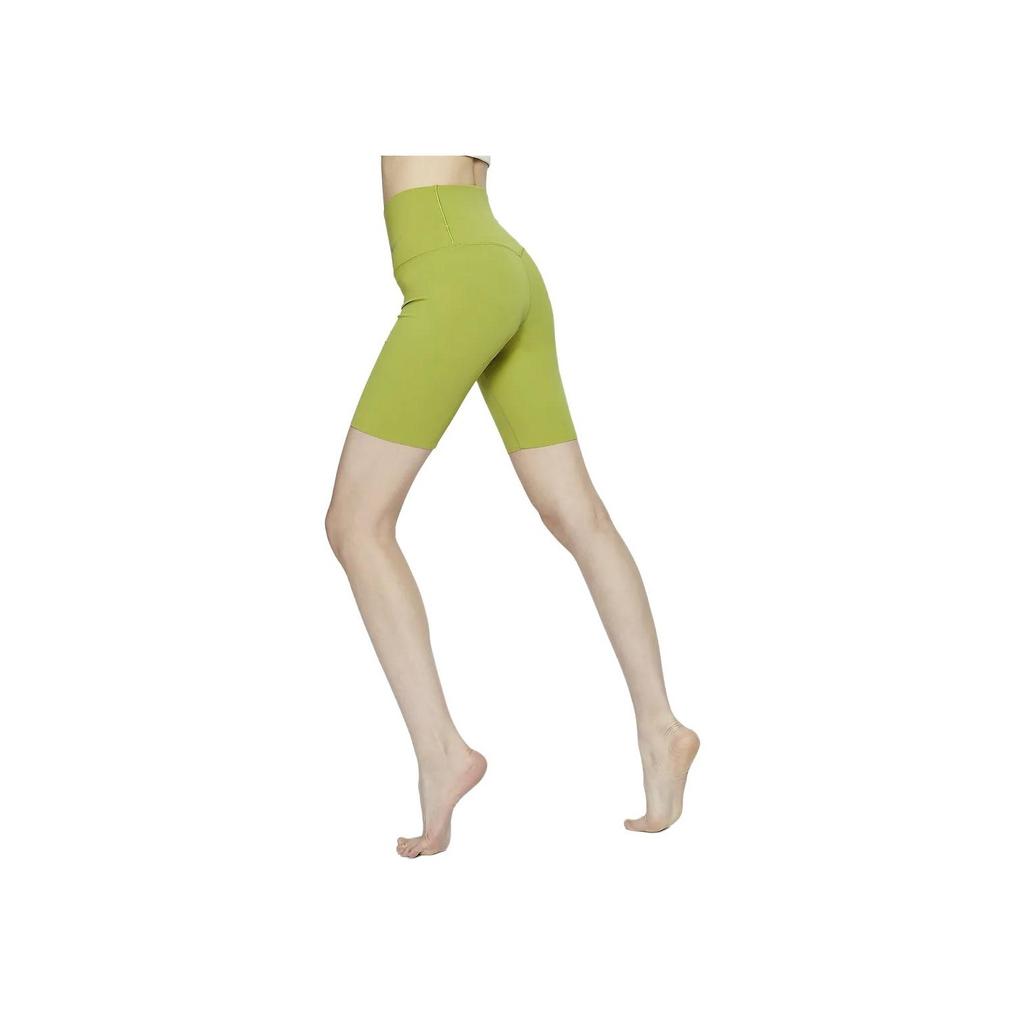 Nike Zenvy Air Series Solid Color Logo Tight Fitness Sports Shorts Women Shorts Pear-Green DQ6004-377