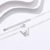W Letter Wave Necklace Female Creative Niche Personality Versatile Simple Fashion Double V Pendant Premium Durable