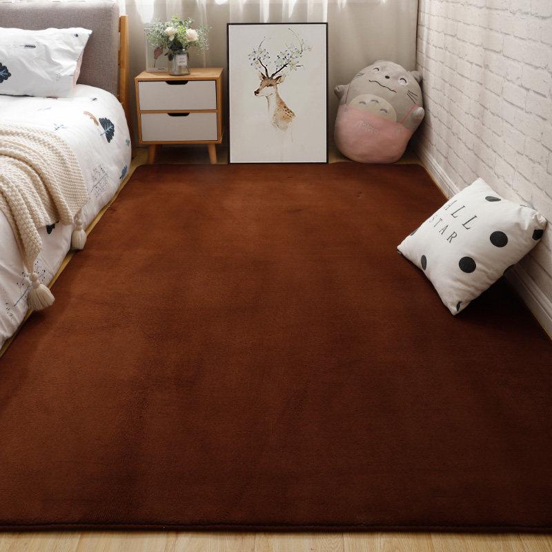 Tappeto Antiscivolo in Pile di Corallo Monocolore - Tappeto Morbido a Pelo Corto per Camera da Letto e Soggiorno