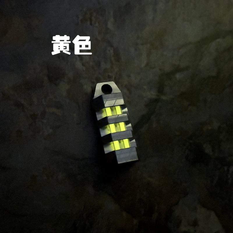 Self-luminous Titanium Alloy Tritium Tube Luminous Velcro Morale Badge Keychain Tritium Gas Pendant Necklace Pendant Car Sticker