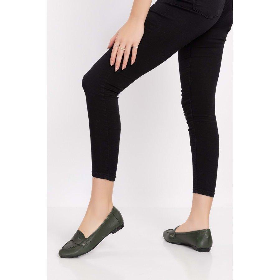 Mocassins plats décontractés en cuir véritable pour femmes