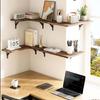 Versatile Corner Floating Shelf Versatile Corner Floating Shelf Wood Rack for Bathroom Kitchen Bedroom Storage