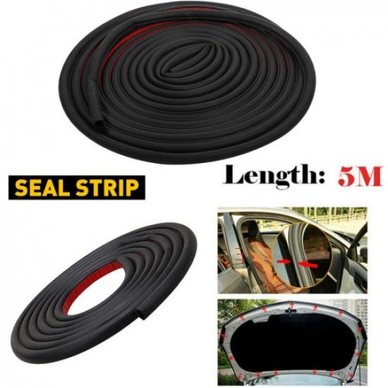 1/2set 5M Car Door Boot Edge Protector Strip Trim D Shape Guard Seal Rubber 14mm