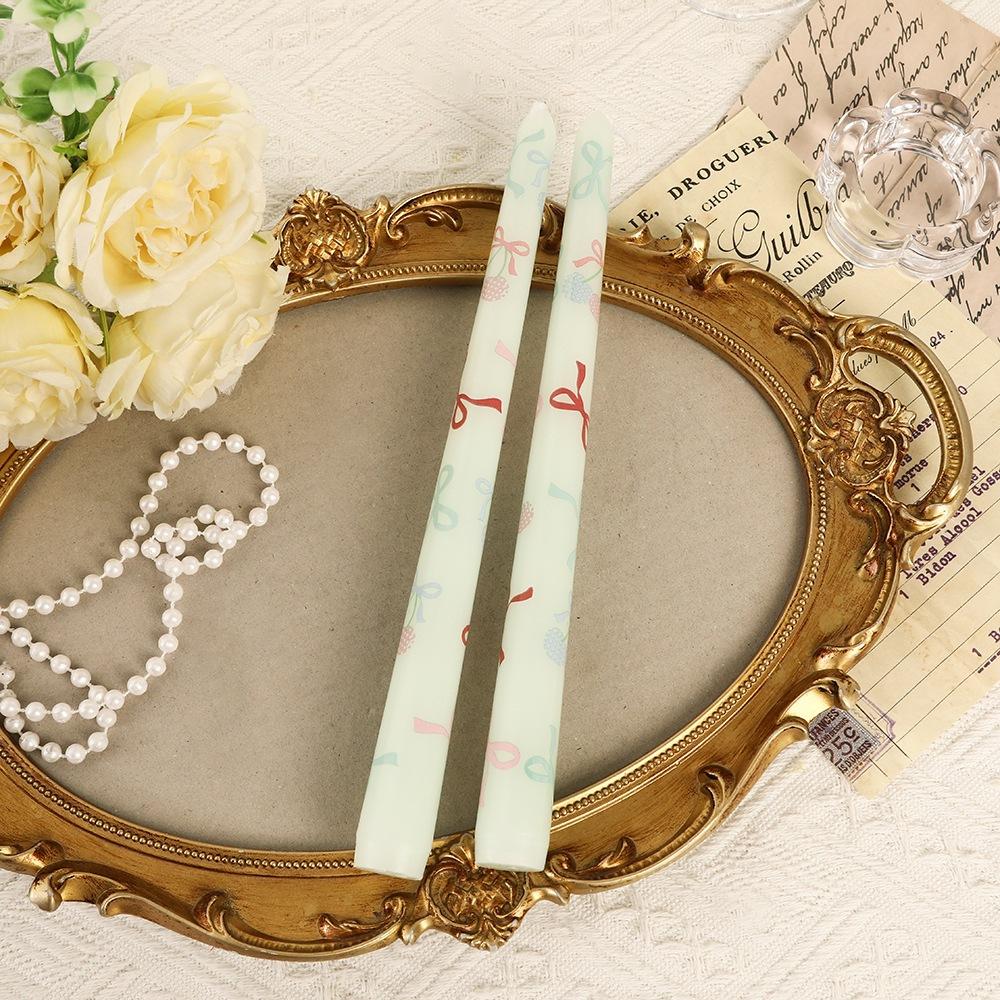 

Европейский цвет Длинная свеча с принтом Бытовая Неромантическая Свадьба День святого Валентина Любовь Стол Воск cherry green 2 pcs