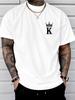 Summer Quick Dry TShirt Unisex Minimalist Crown K Letter Print Gym Fitness Running Tops Moisture Wicking Breathable Tops
