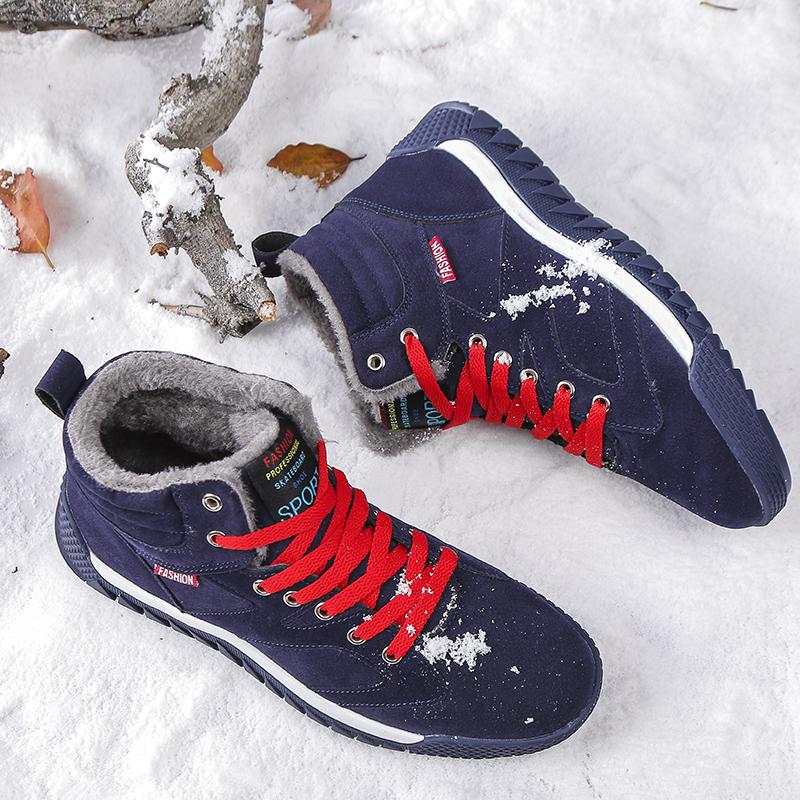 New Winter Men's Snow Boots Waterproof Men Winter Ankle Boots Big Size Plush Shoes Outdoor Hiking Shoe Warm Sneakers Men Shoes