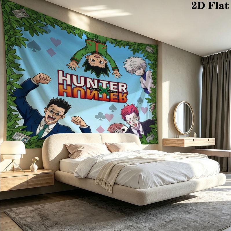 Hunter X Hunter Wall Tapestry Aesthetic Wall Hanging Printed Fabric Blanket Decorative Tapestries For Bedroom Living Room Home Decor