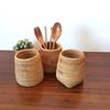 Rattan Chopsticks Tube Spoon Bucket Knife Fork Cutlery Storage Box Pen Pencil Ruler Rack Home Storage Basket