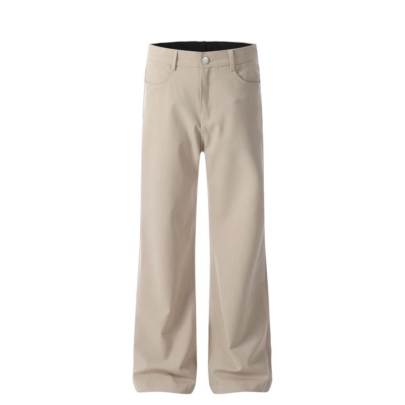 Blaexit American-Style Cleanfit Curved-Leg Flared Trousers for Men, Straight-Leg Drape Minimalist Old Money Vibe Pants