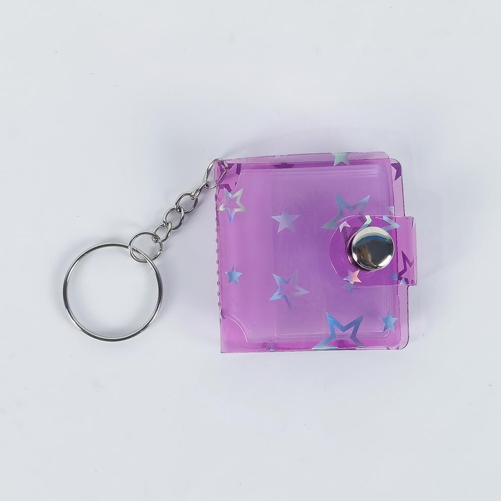Mini 1-2 Inch Photo Album with Keychain and Stickers for Children's Memories