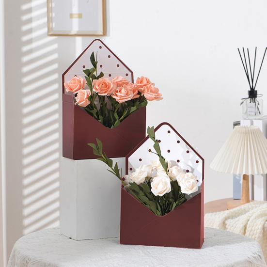 Valentine's Day Floral Envelope Box Florist Bouquet Packaging Box Flower Wrapping Paper Gift Bag Small Folding Envelop Gift Box for Mother's Day