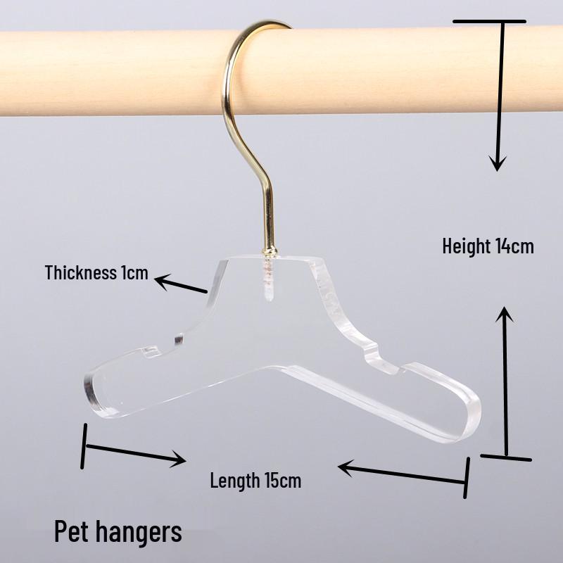 Transparent Acrylic Lingerie Hanger with S-Shaped Hook for Clothes, Fabrics, and Children's Wear.