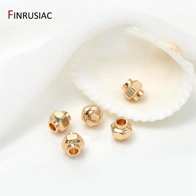 

DIY Bracelet Beads Material Copper Metal 14K Gold Plated Screw Spacer Beads For DIY Jewelry Making Accessories 5 pieces