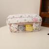 Cute Sweet Large Capacity Padded Transparent Pencil Case With 4 Doll Student Stationery Pen Bag Girly Cosmetic Storage Bag Gifts