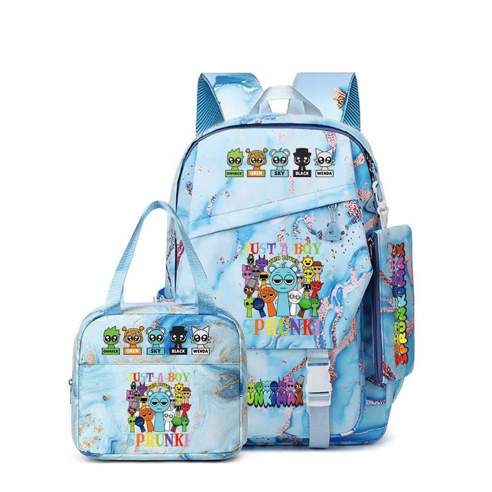 Sprunki Music Rhythm Box School Bag Game Backpack Junior High School Student Leisure Bag Travel Bag D